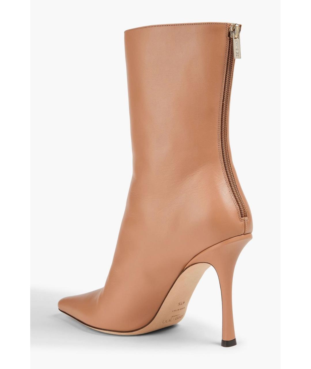 JIMMY CHOO Бежевые кожаные ботильоны, фото 4