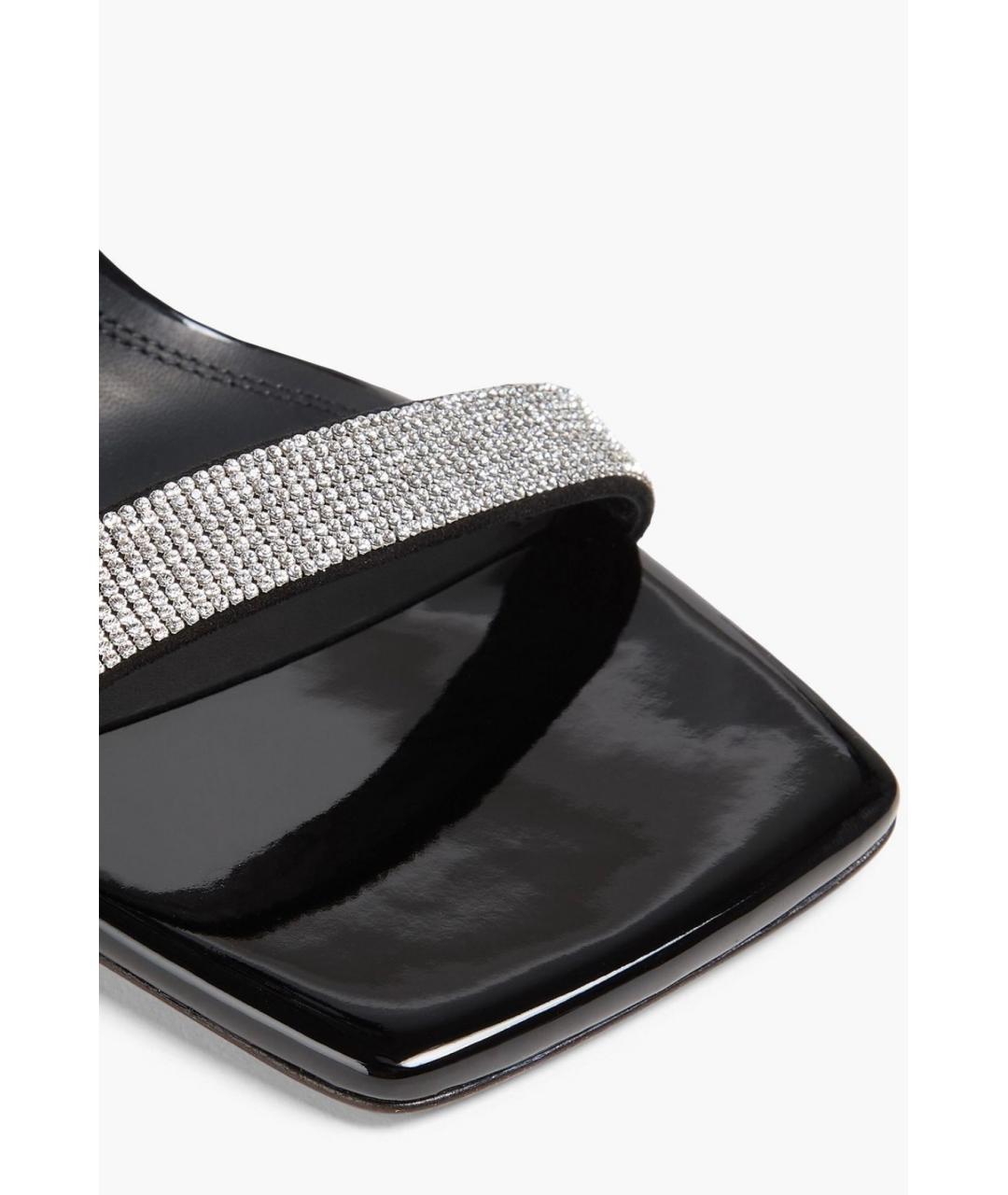 Amina Muaddi Черные замшевые босоножки, фото 3