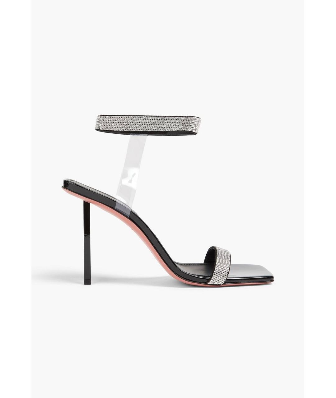 Amina Muaddi Черные замшевые босоножки, фото 5