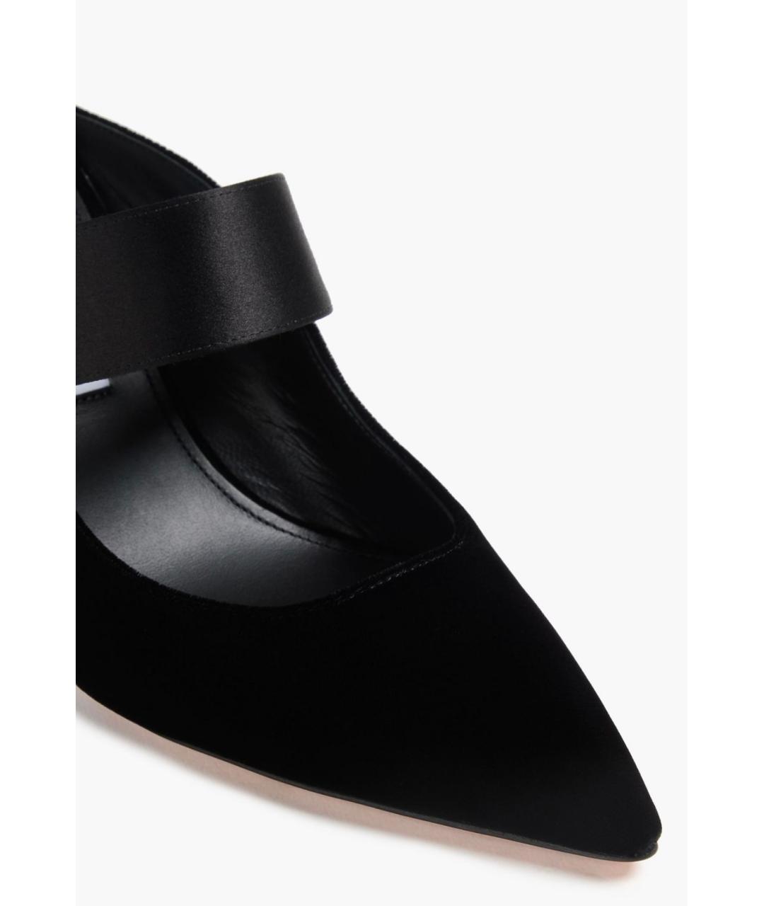 AQUAZZURA Черные замшевые мюли, фото 3