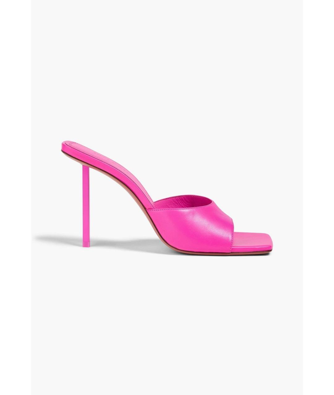 Amina Muaddi Розовые кожаные мюли, фото 5