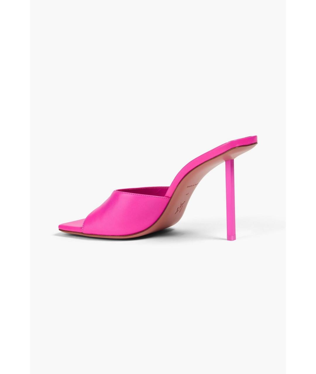 Amina Muaddi Розовые кожаные мюли, фото 4