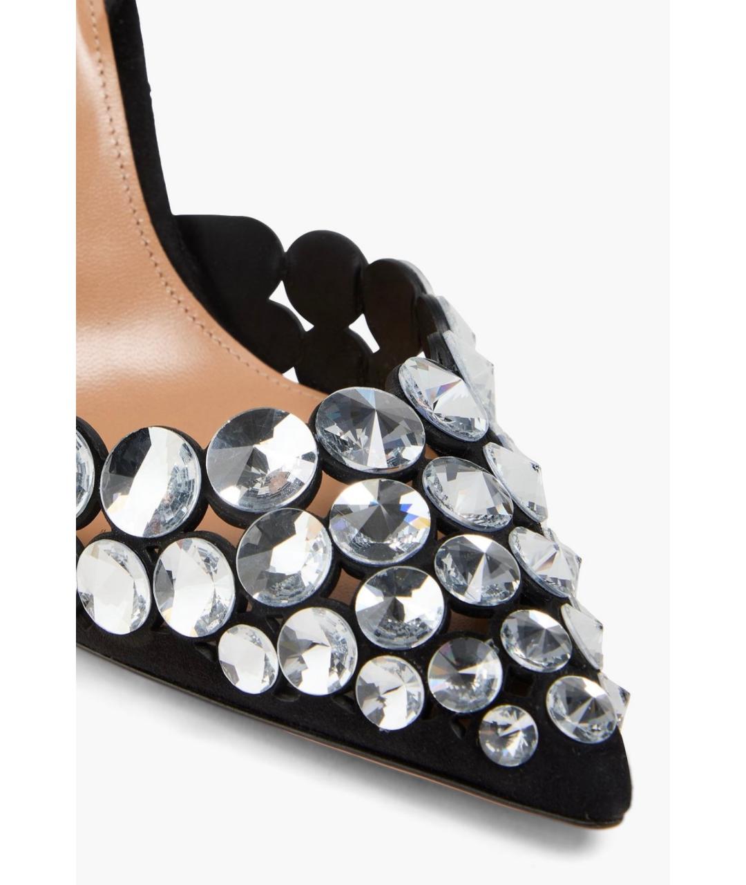 AQUAZZURA Черные замшевые туфли, фото 3