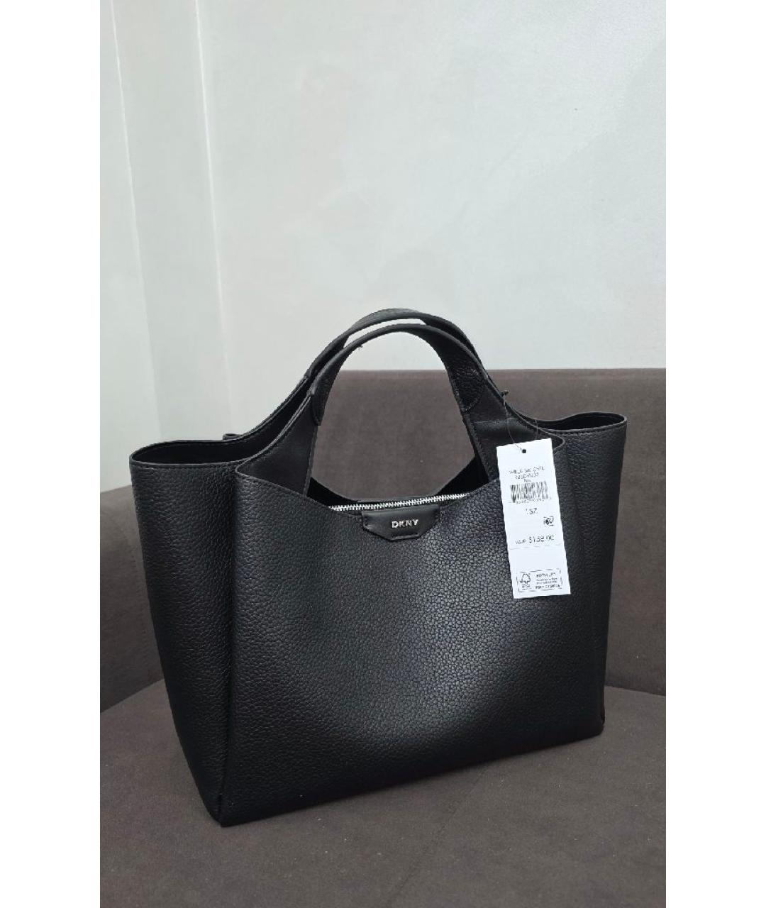 DKNY Черная сумка с короткими ручками из искусственной кожи, фото 6