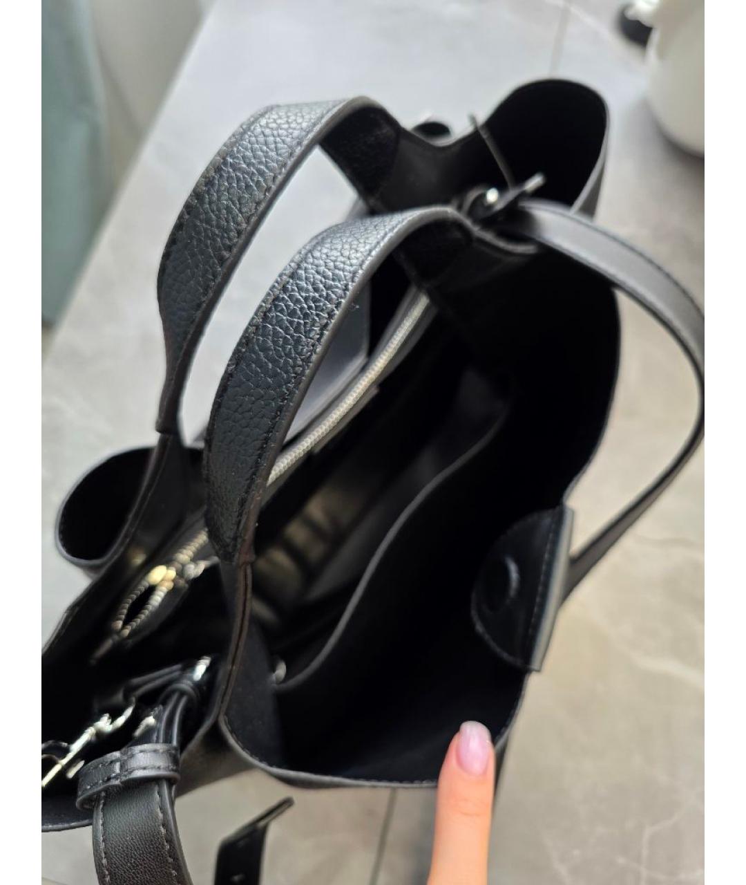 DKNY Черная сумка с короткими ручками из искусственной кожи, фото 5