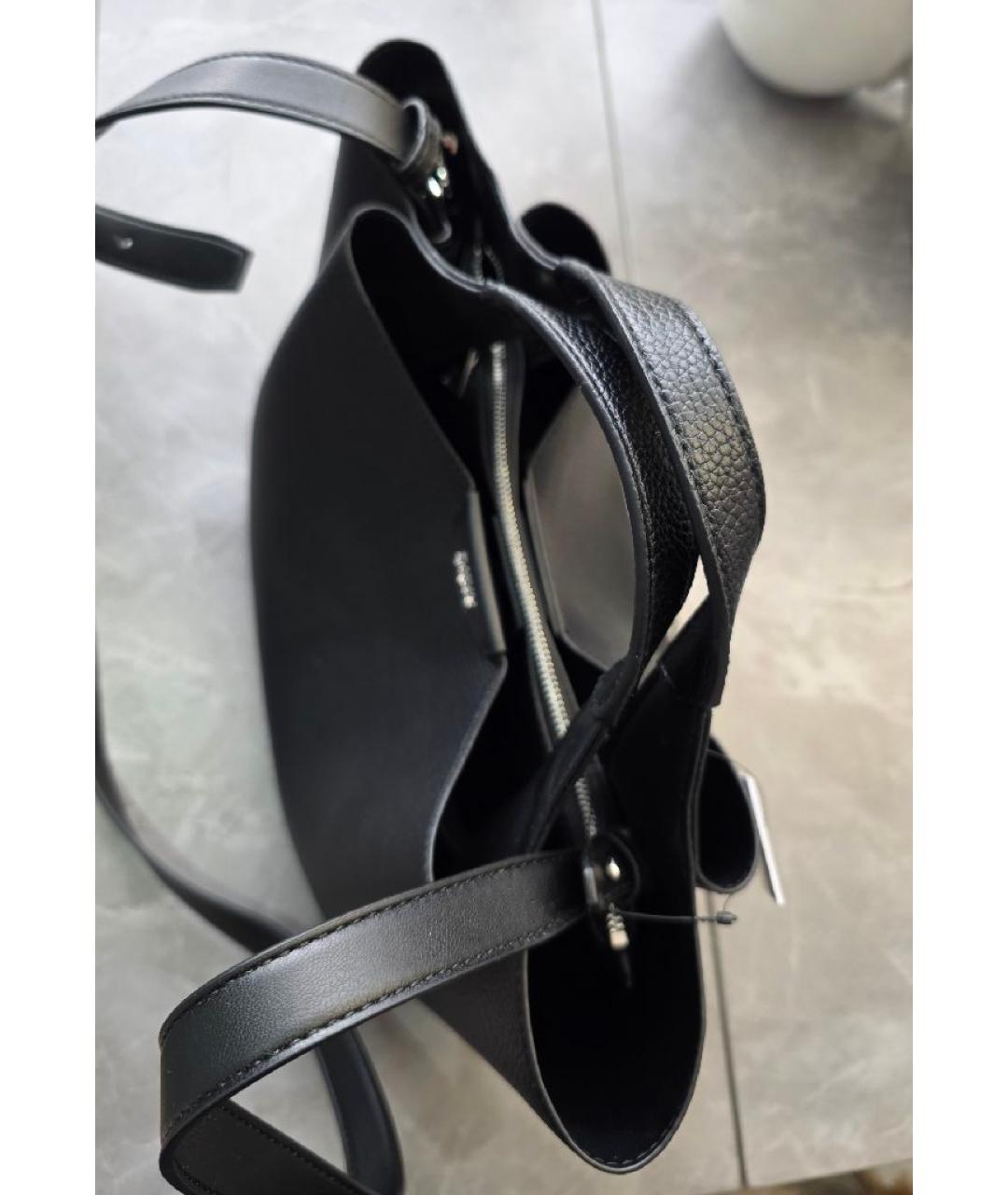 DKNY Черная сумка с короткими ручками из искусственной кожи, фото 4