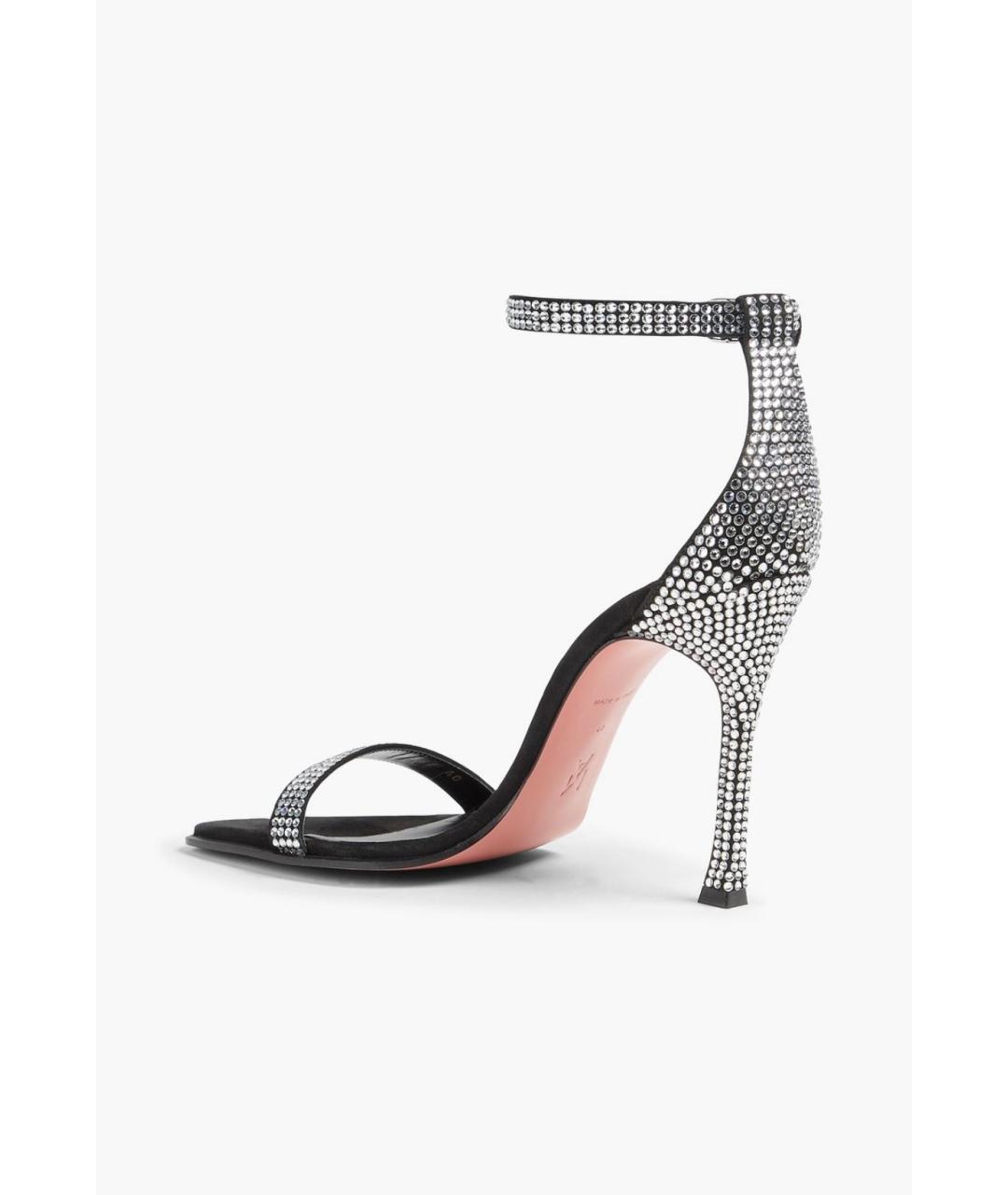 Amina Muaddi Черные замшевые босоножки, фото 3