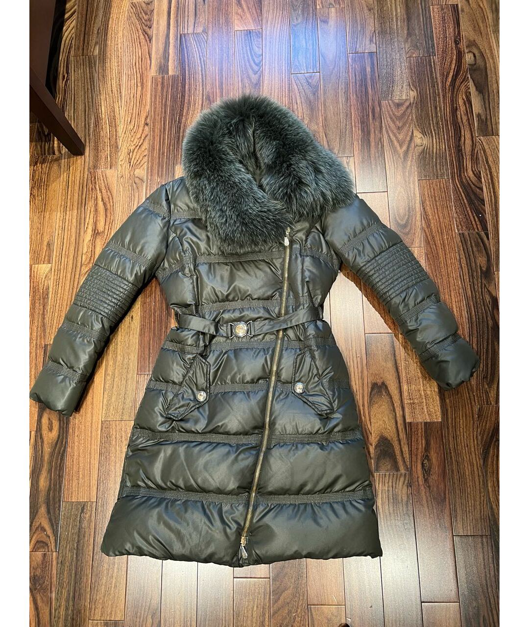 VERSACE COLLECTION Хаки полиэстеровый пуховик, фото 8