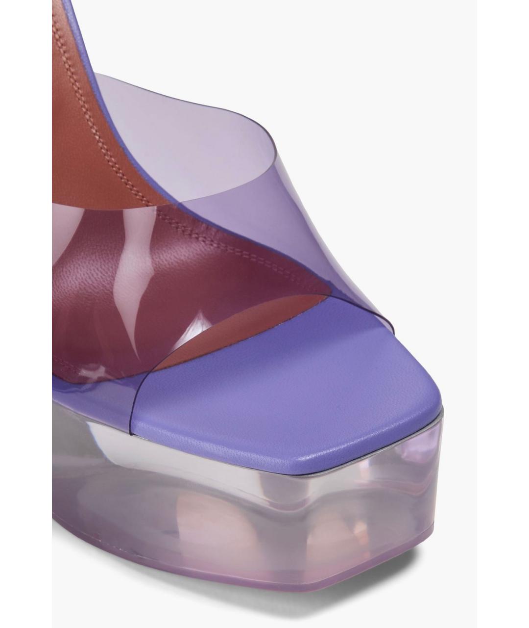 Amina Muaddi Фиолетовые мюли, фото 3