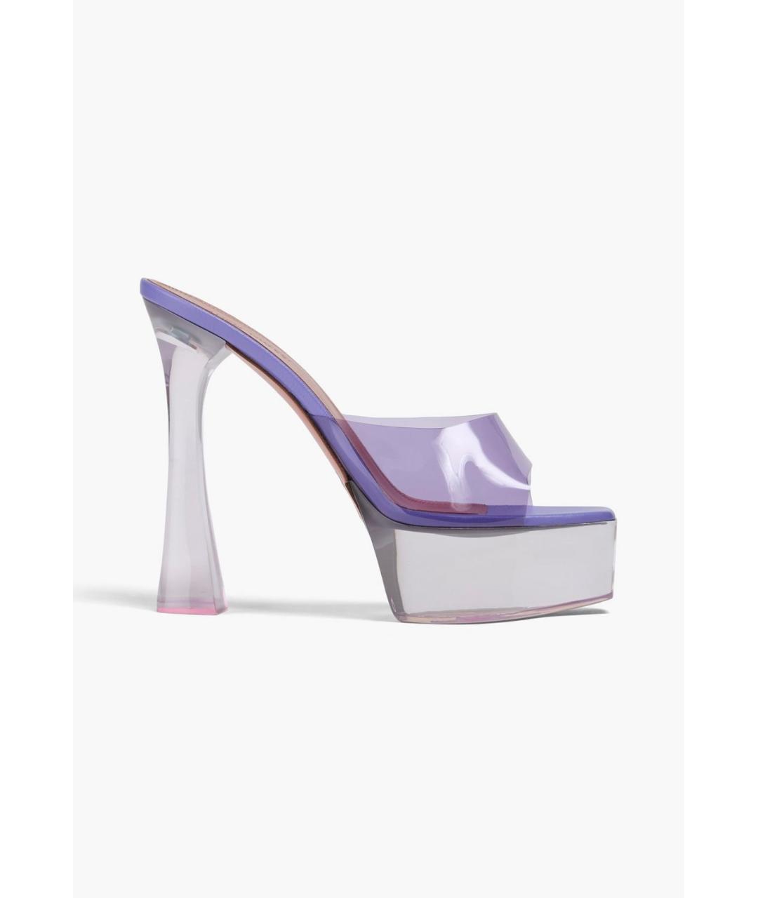 Amina Muaddi Фиолетовые мюли, фото 5