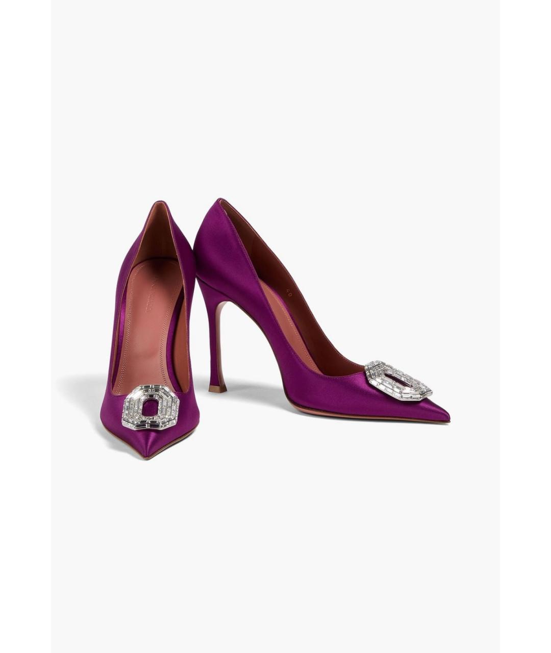 Amina Muaddi Фиолетовые туфли, фото 2