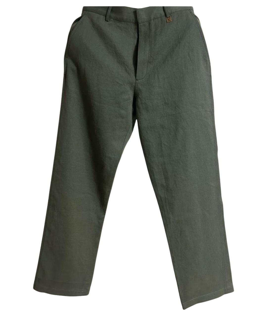 LOUIS VUITTON Зеленые повседневные брюки, фото 1