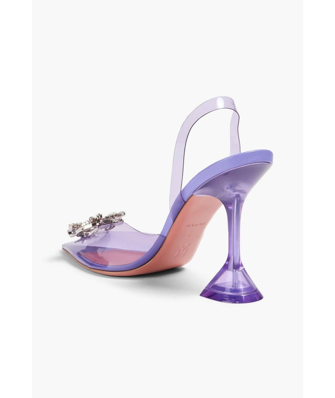 Amina Muaddi Фиолетовые мюли, фото 4