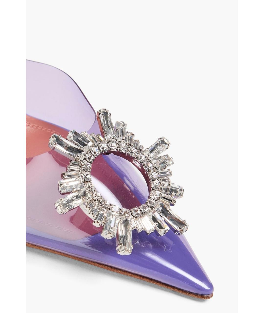 Amina Muaddi Фиолетовые мюли, фото 3