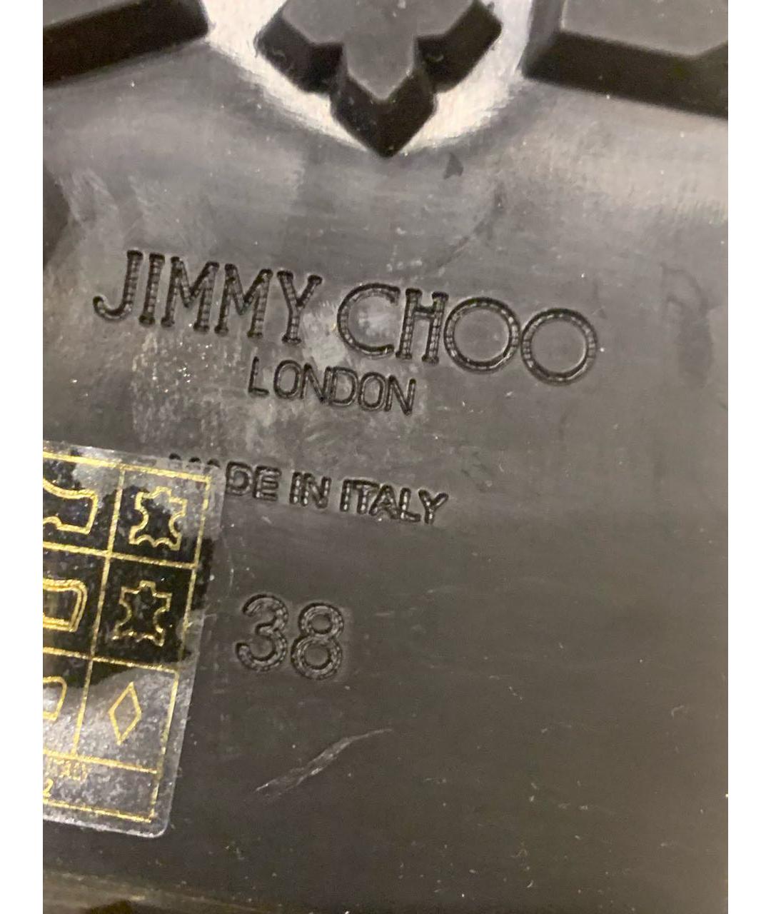 JIMMY CHOO Темно-синие кожаные ботинки, фото 5