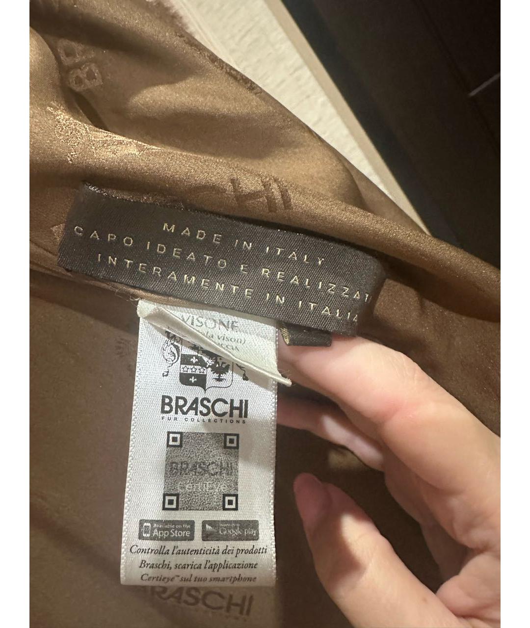 BRASCHI Коричневая меховая шуба, фото 4