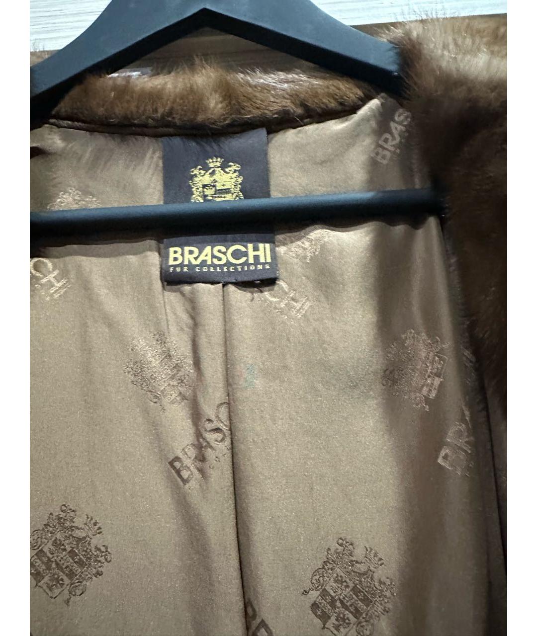 BRASCHI Коричневая меховая шуба, фото 3