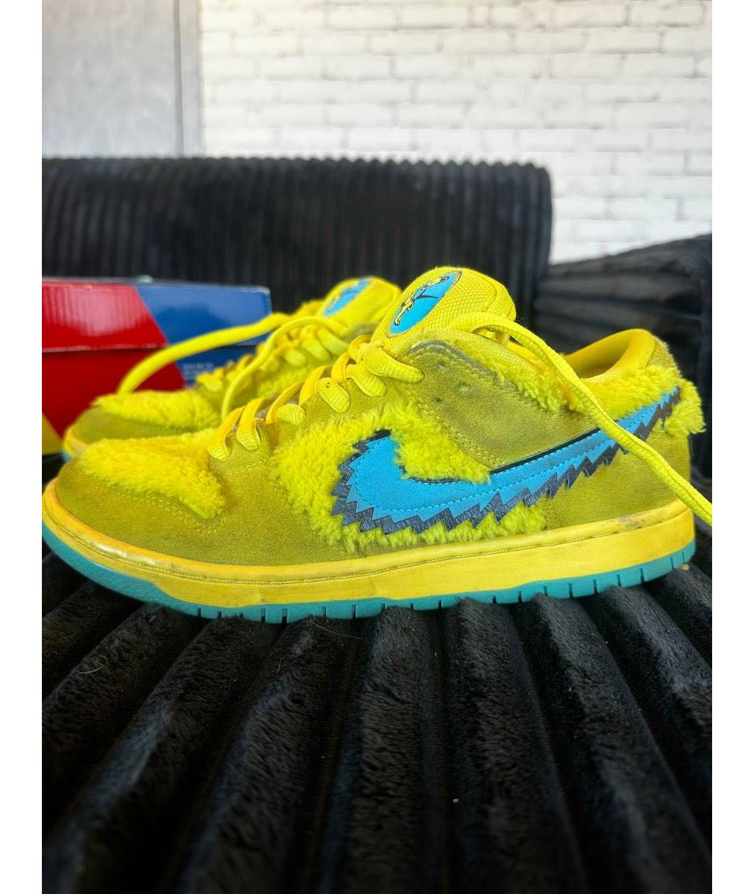 NIKE Желтые замшевые низкие кроссовки / кеды, фото 5