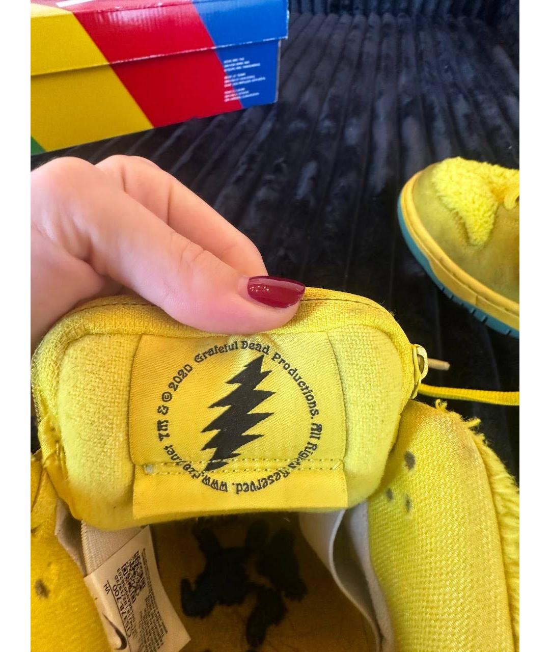 NIKE Желтые замшевые низкие кроссовки / кеды, фото 2