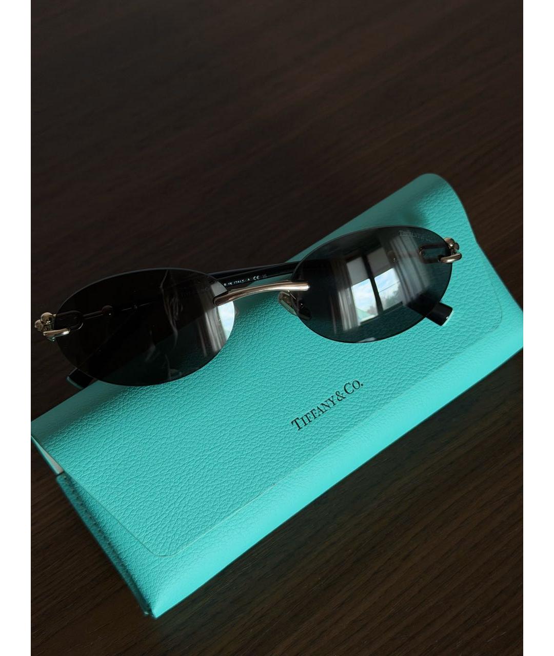 TIFFANY&CO Черные металлические солнцезащитные очки, фото 5