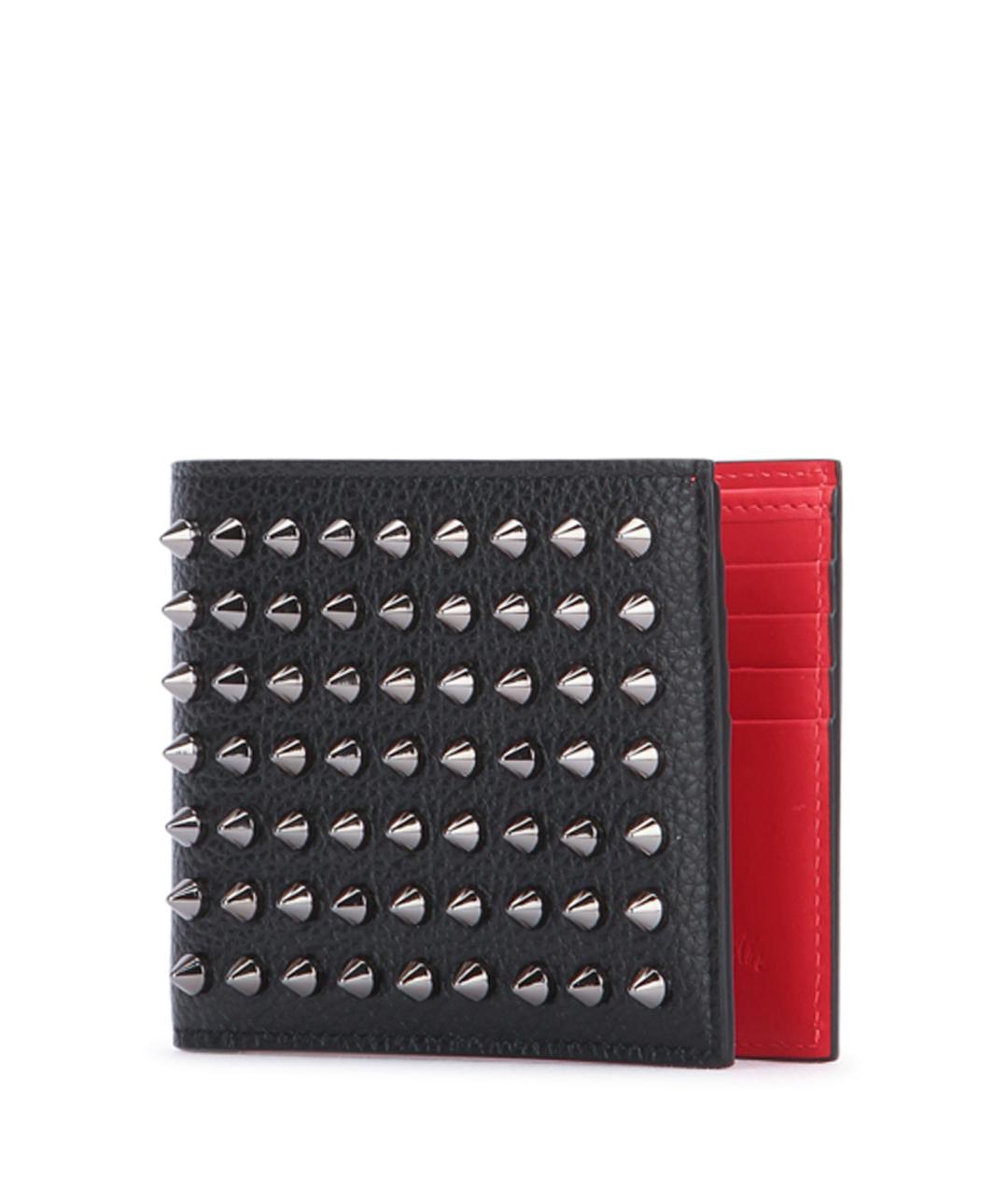 CHRISTIAN LOUBOUTIN Черный кожаный кошелек, фото 2