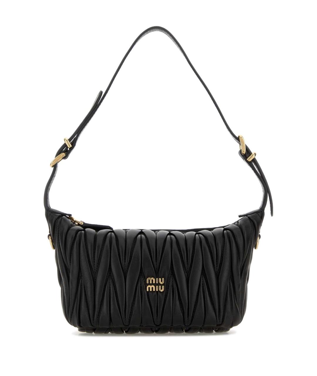MIU MIU Черная кожаная сумка через плечо, фото 1