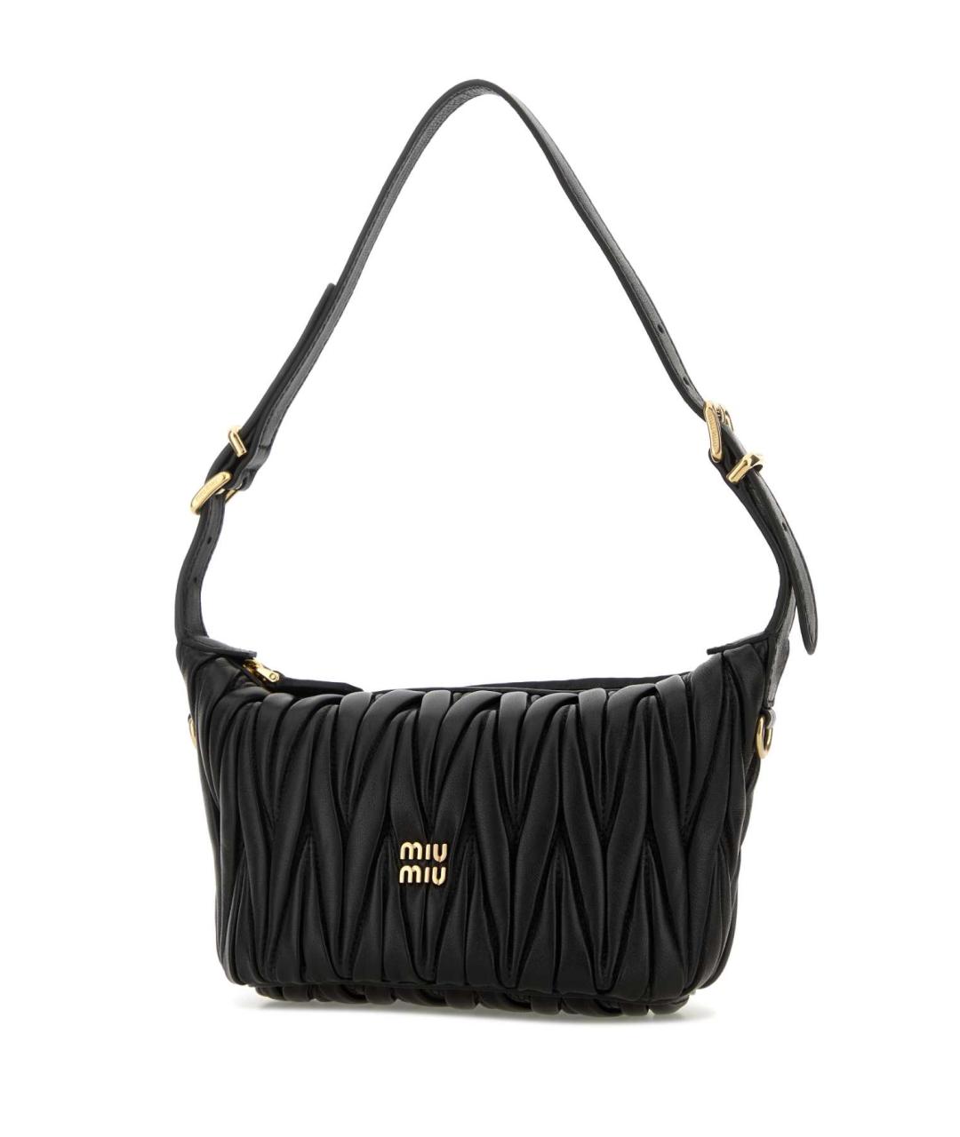 MIU MIU Черная кожаная сумка через плечо, фото 2