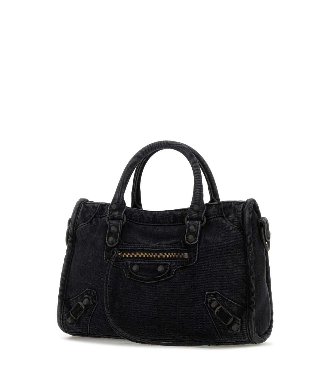 BALENCIAGA Черная тканевая сумка тоут, фото 2