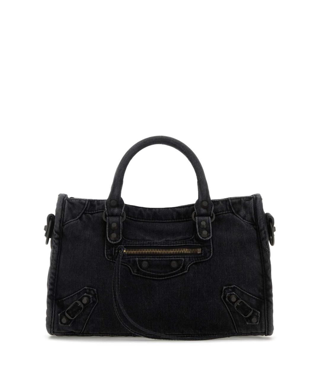 BALENCIAGA Черная тканевая сумка тоут, фото 1