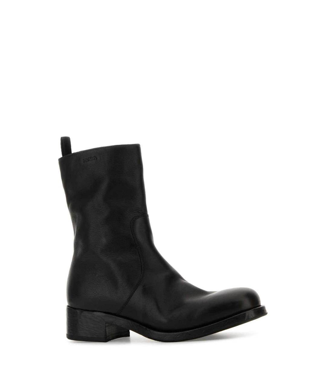 PRADA Черные кожаные высокие ботинки, фото 2