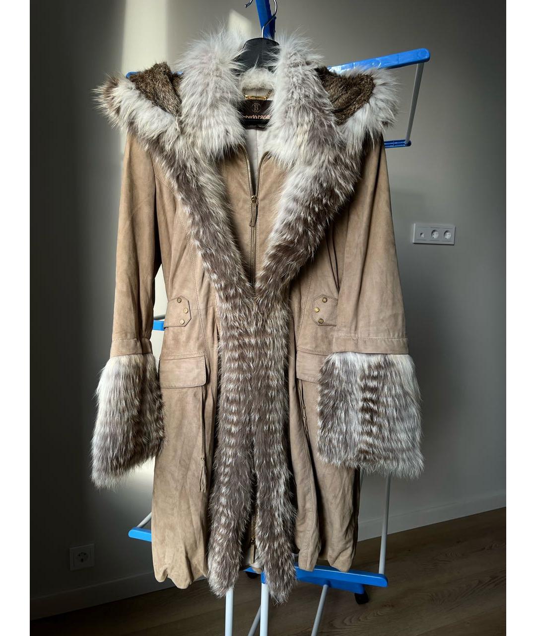 ROBERTO CAVALLI Бежевая замшевая куртка, фото 2