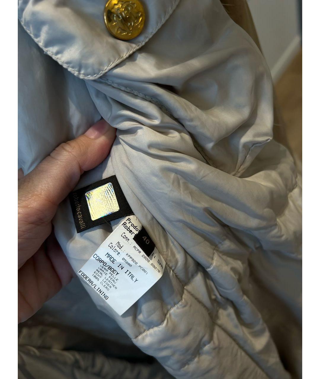 ROBERTO CAVALLI Бежевая замшевая куртка, фото 7