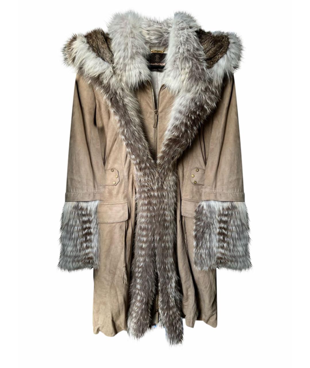 ROBERTO CAVALLI Бежевая замшевая куртка, фото 1