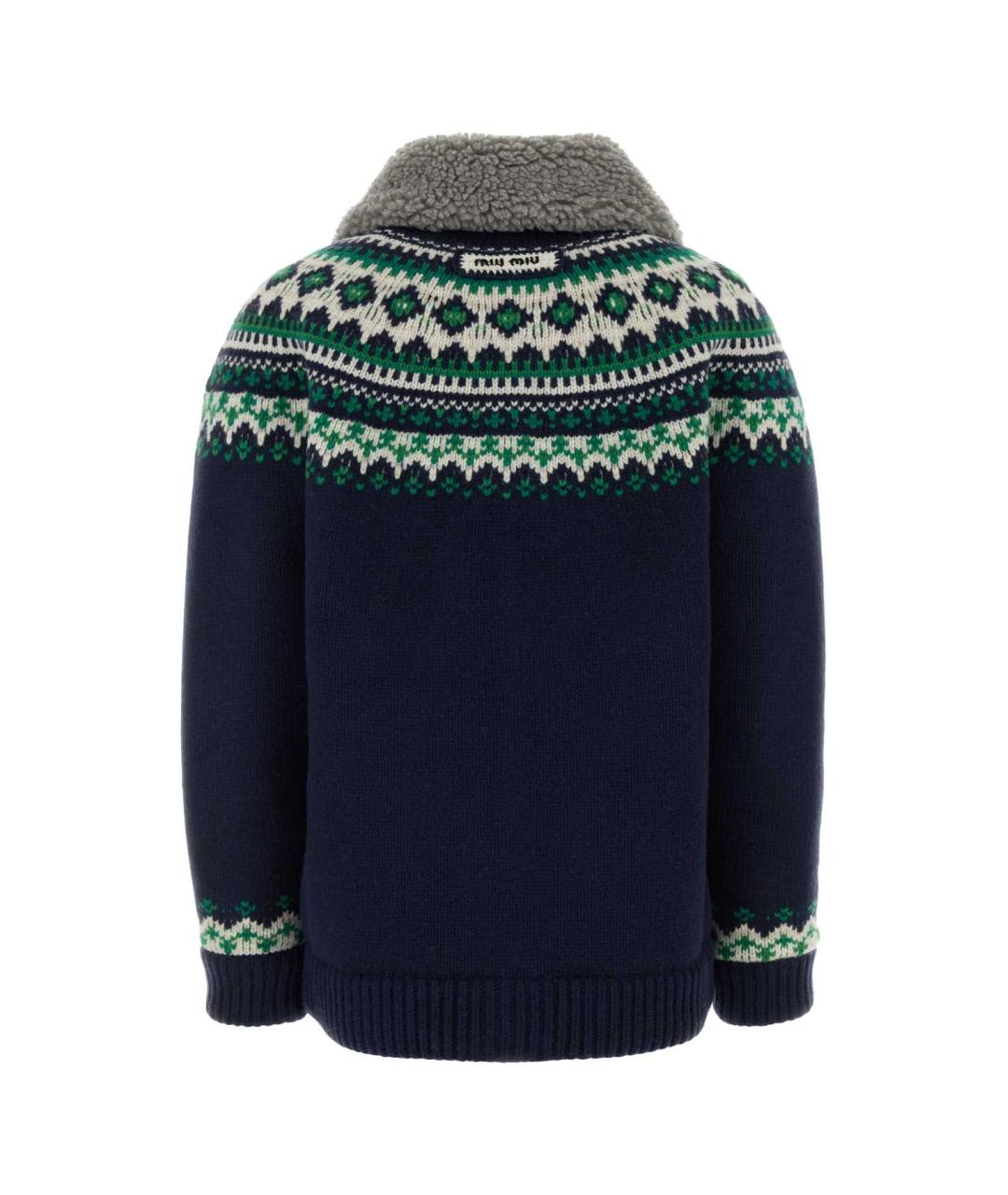 MIU MIU Синий шерстяной кардиган, фото 2