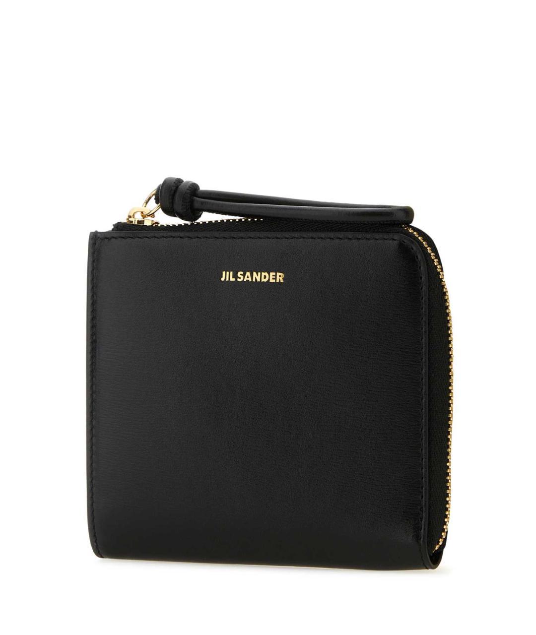 JIL SANDER Черный кожаный кошелек, фото 2