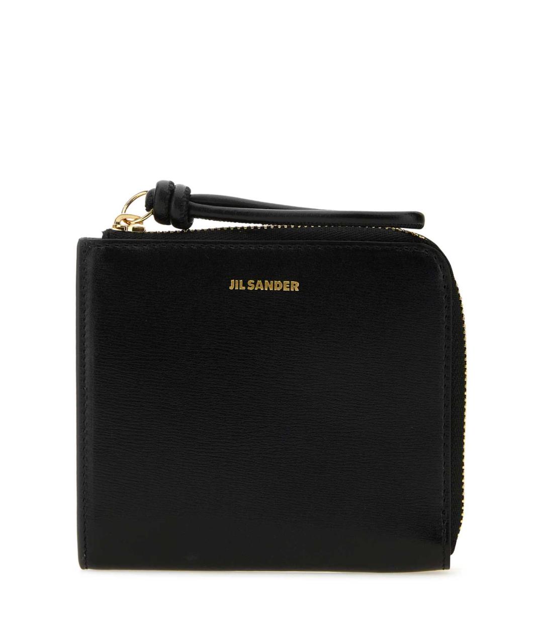 JIL SANDER Черный кожаный кошелек, фото 1
