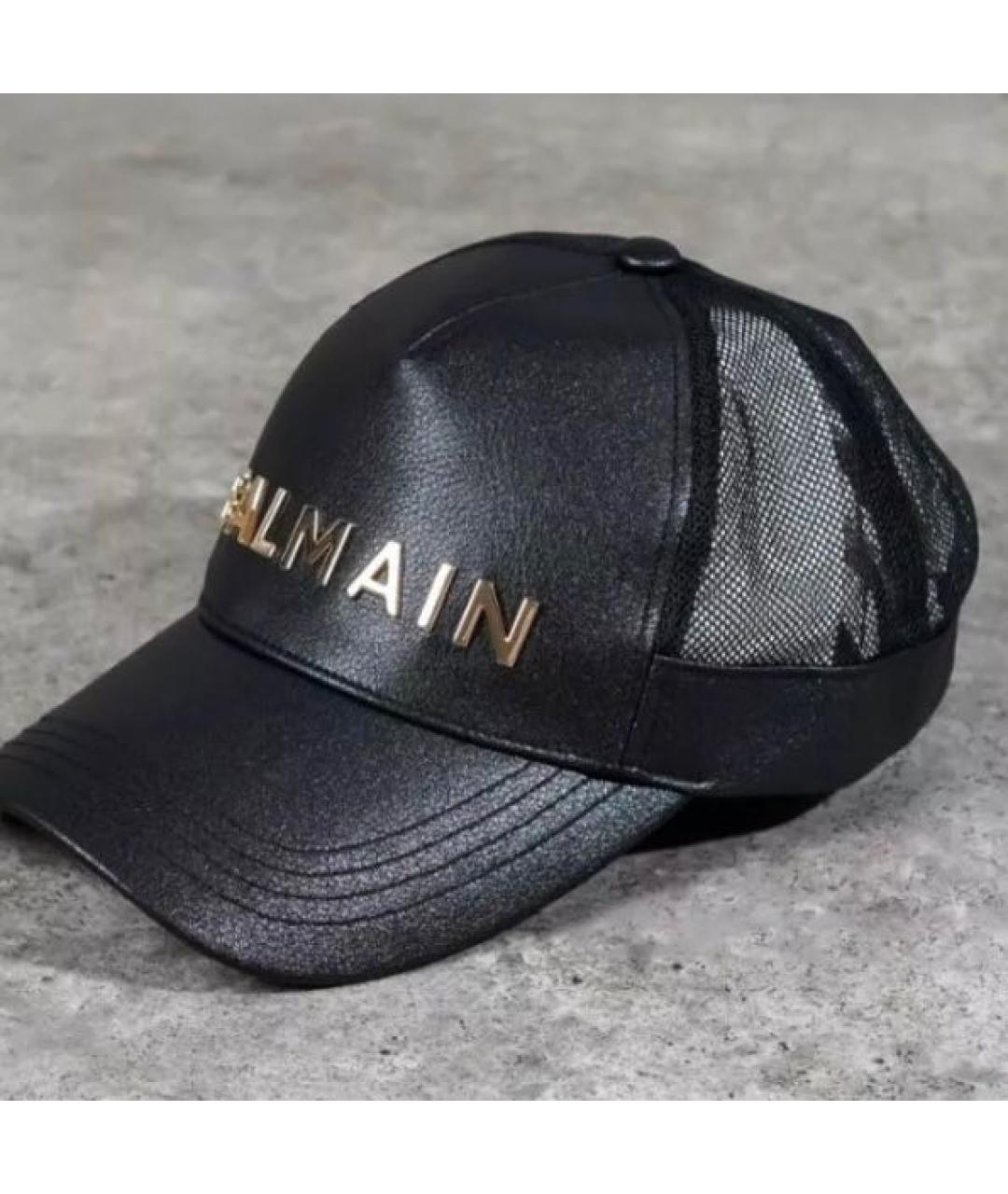 BALMAIN Черная кожаная кепка, фото 3