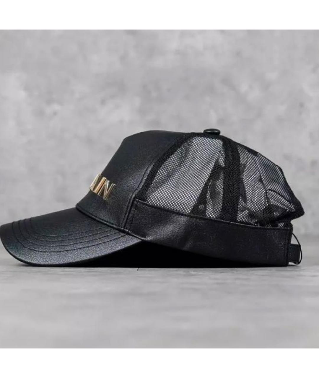 BALMAIN Черная кожаная кепка, фото 2