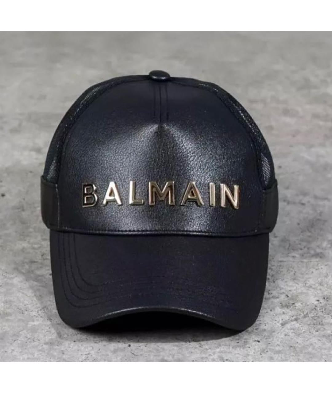 BALMAIN Черная кожаная кепка, фото 5