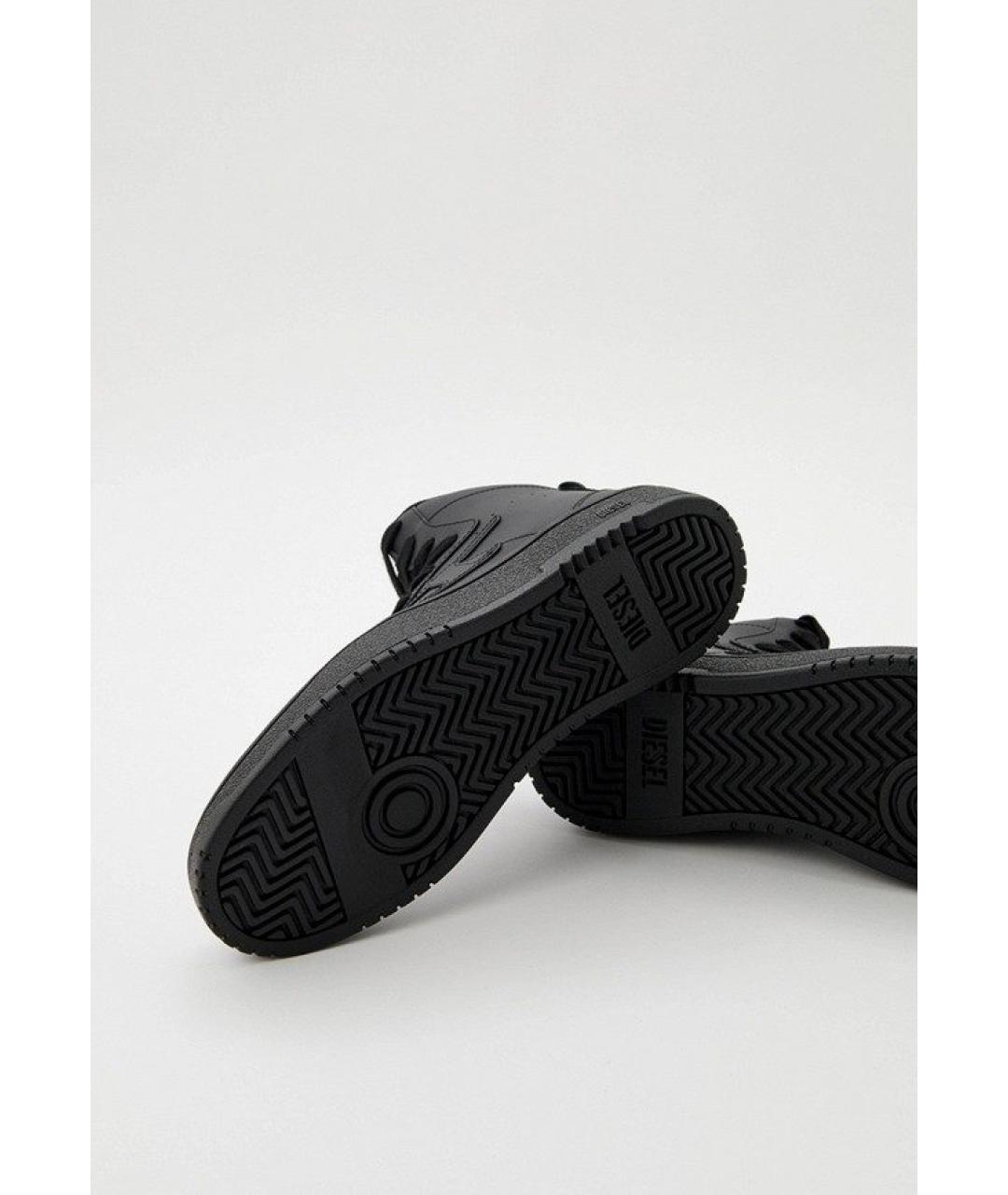 DIESEL Черные кожаные высокие кроссовки / кеды, фото 7