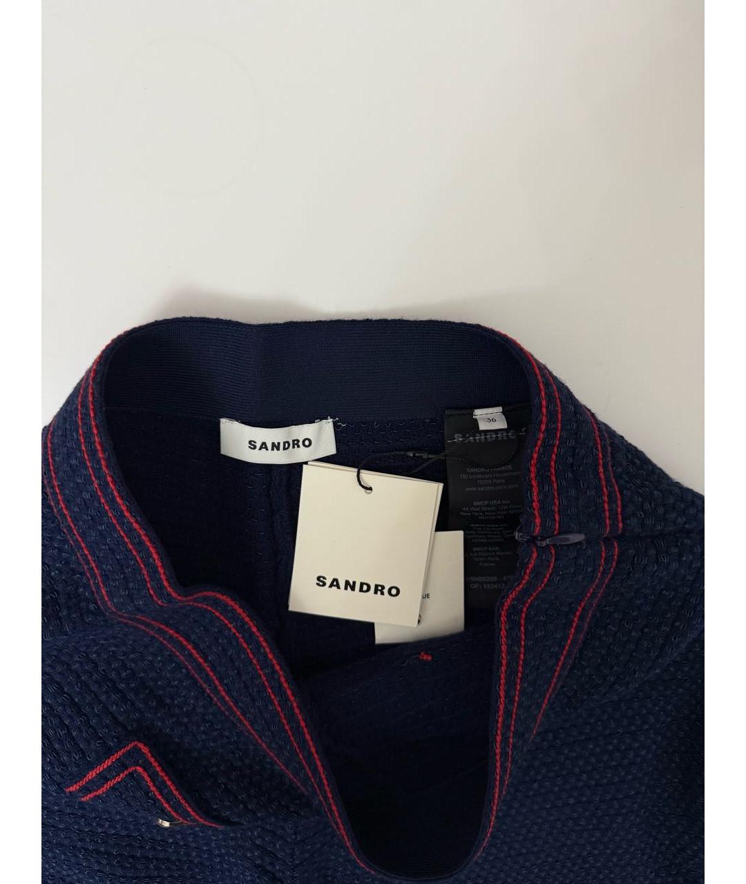 SANDRO Темно-синие хлопковые шорты, фото 7