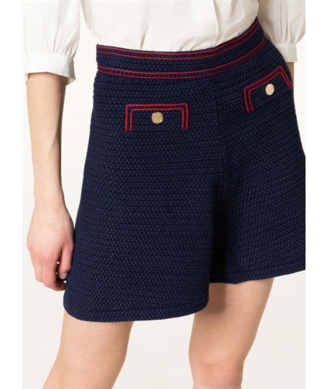 SANDRO Темно-синие хлопковые шорты, фото 4