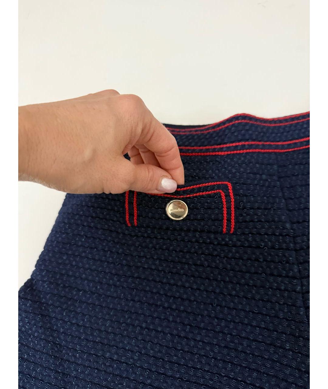 SANDRO Темно-синие хлопковые шорты, фото 6