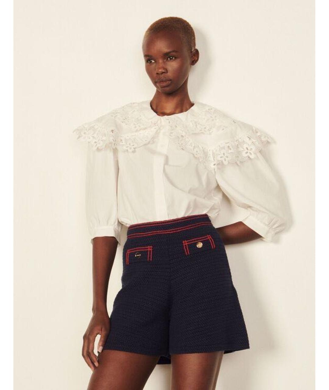 SANDRO Темно-синие хлопковые шорты, фото 3