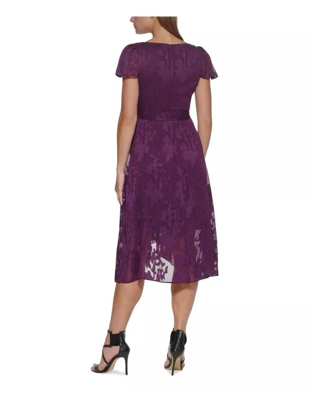 DKNY Фиолетовое шифоновое коктейльное платье, фото 8