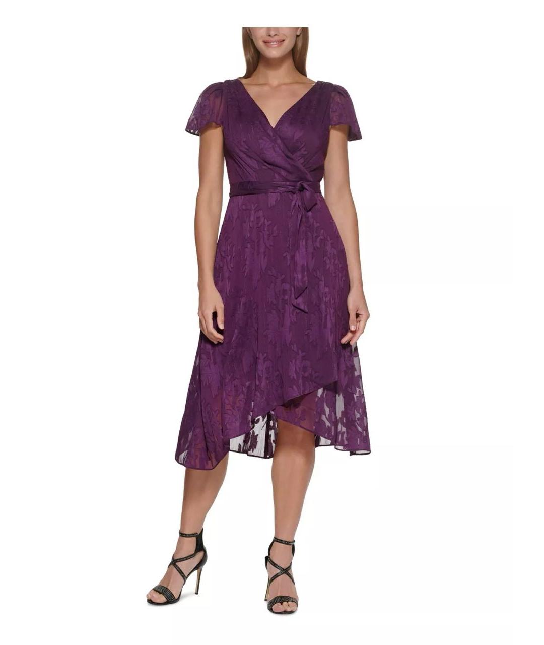 DKNY Фиолетовое шифоновое коктейльное платье, фото 7