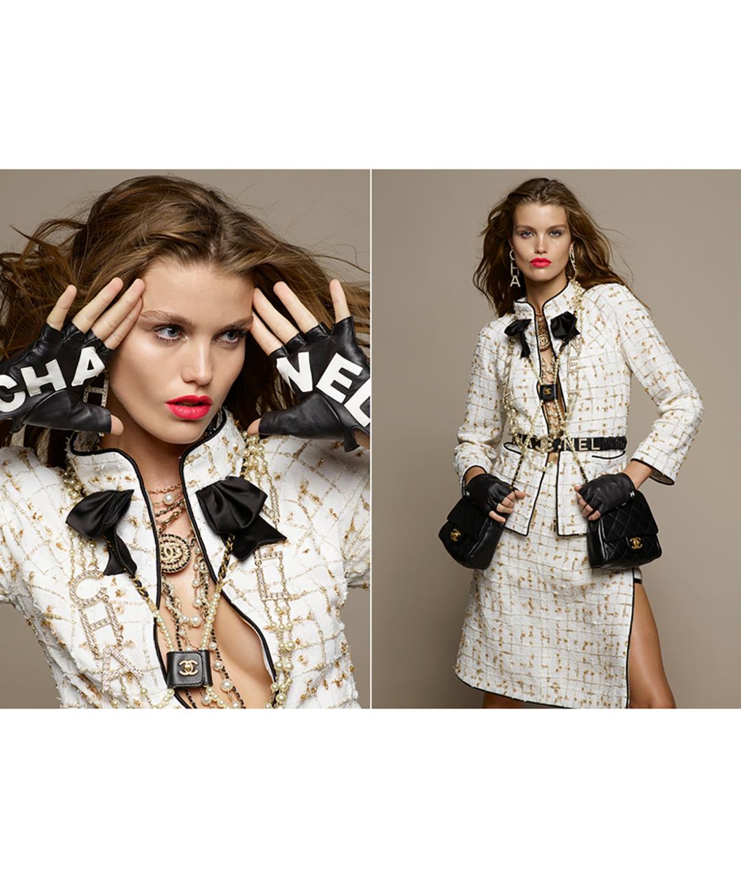 CHANEL Белый твидовый жакет/пиджак, фото 2