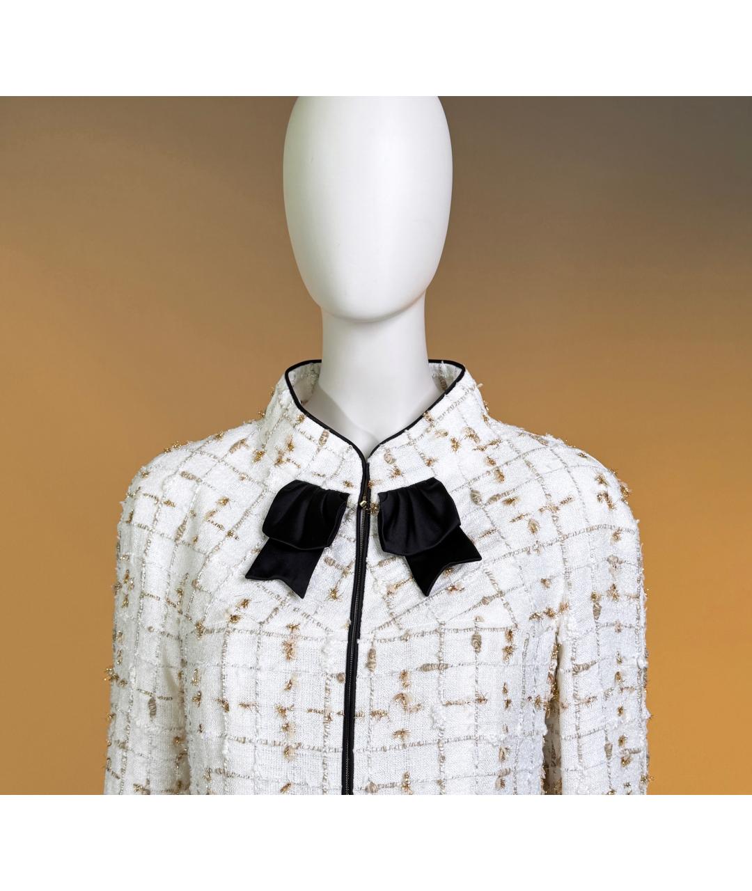 CHANEL Белый твидовый жакет/пиджак, фото 5