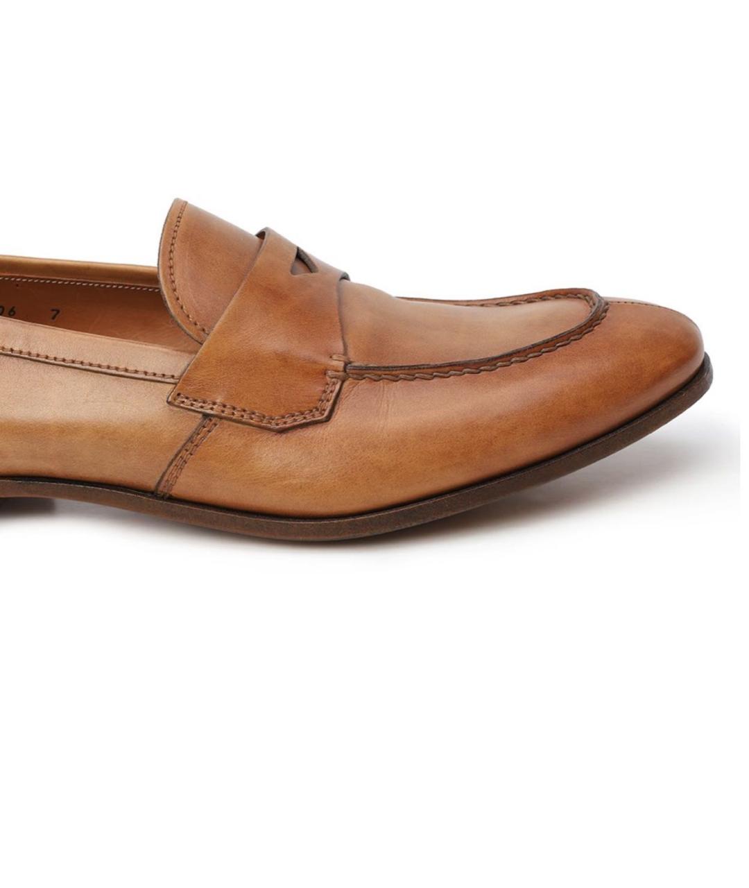 PRADA Коричневые кожаные туфли, фото 8