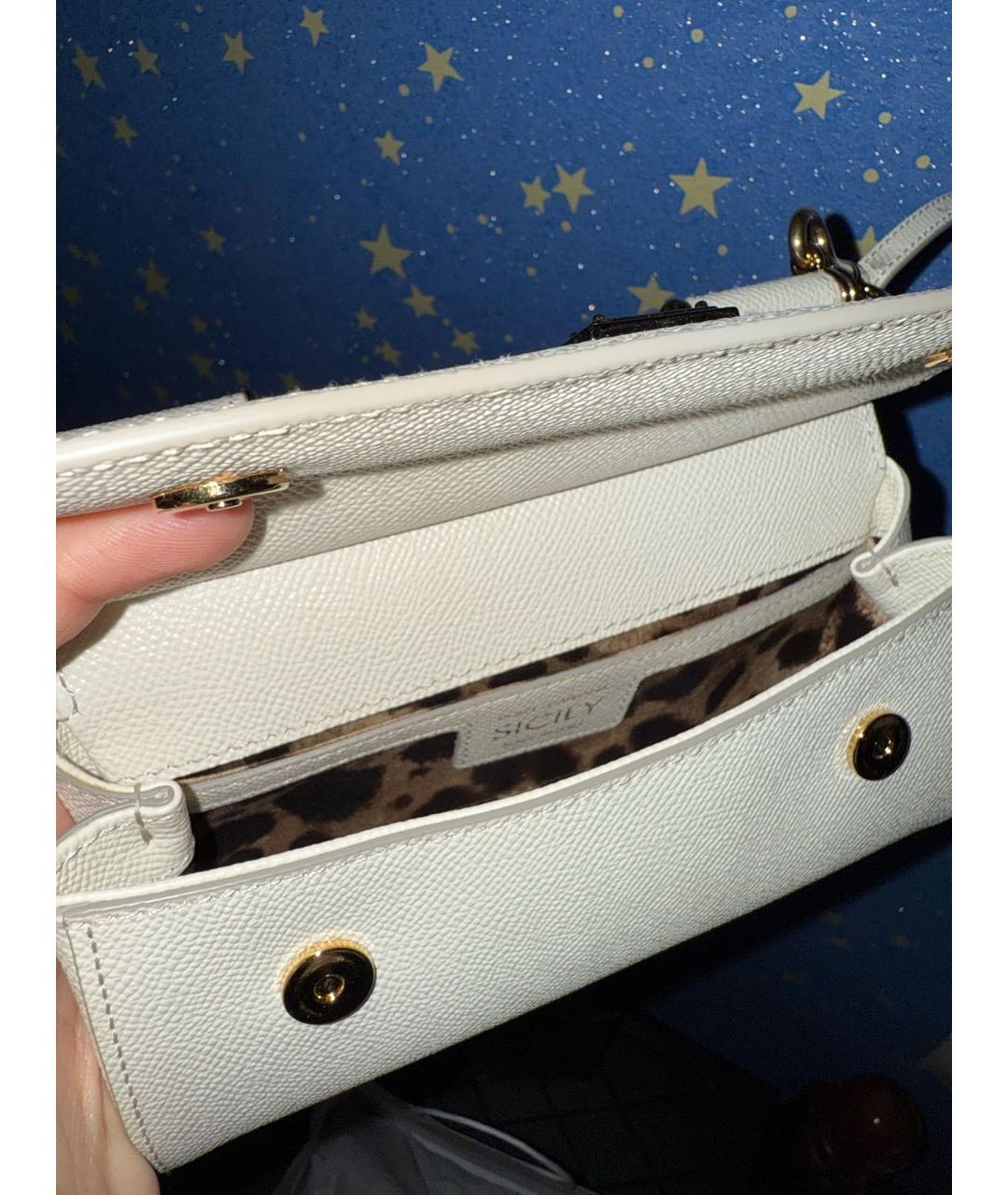 DOLCE&GABBANA Белая сумка через плечо из искусственной кожи, фото 4